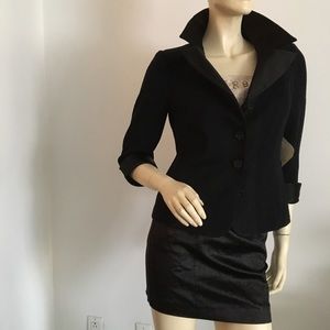 Black St. John Evening tuxedo style blazer *flawed